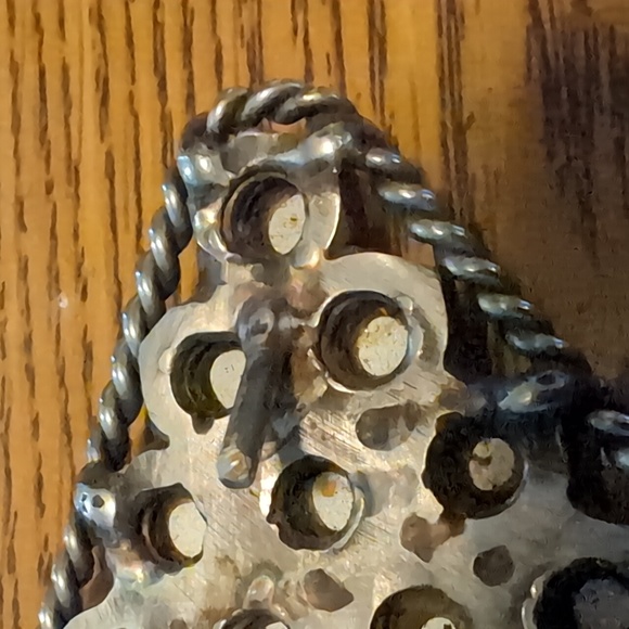 Vintage Ladies Handcrafted Diamond Shaped Belt Buckle with Pink Rhinestones - Picture 5 of 6